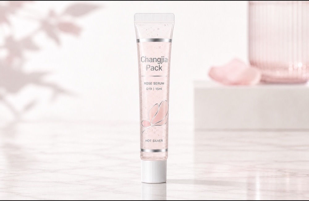 D19 15ml Clear Rose Serum Hot Silver Cosmetic Tube
