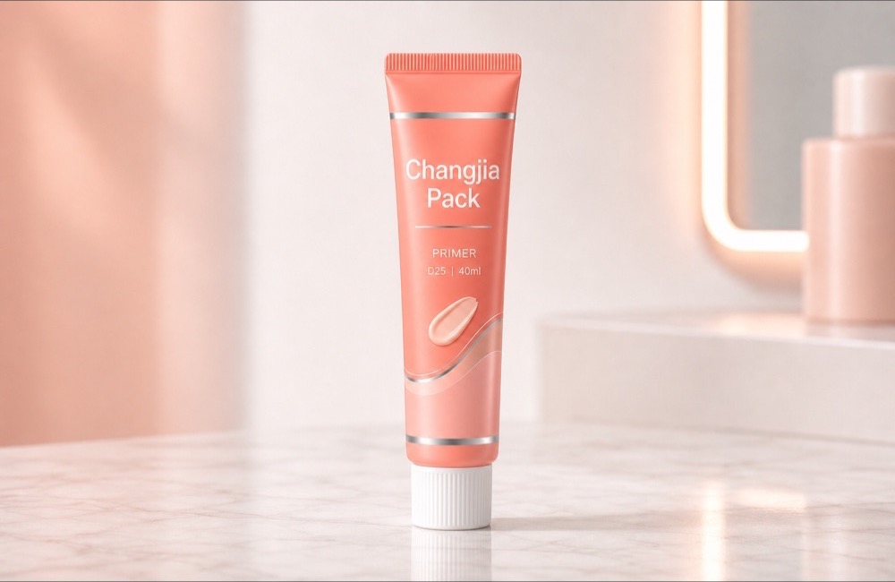 D25 40ml Coral Primer Offset Hot Silver Cosmetic Tube