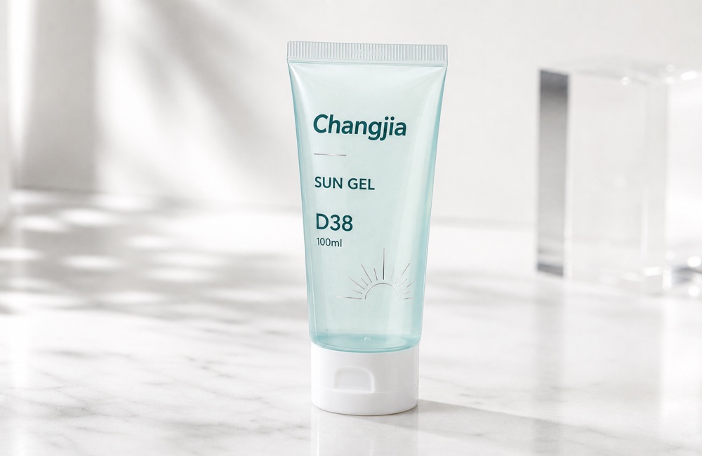 D38 100ml Clear Sun Gel Silk Screen Hot Silver Cosmetic Tube