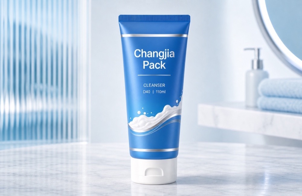 D40 110ml Blue Cleanser Offset Hot Silver Cosmetic Tube