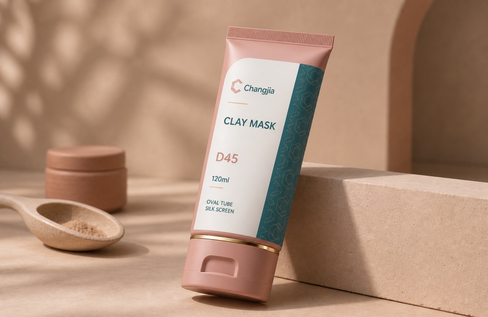 D45 120ml Oval Clay Mask Silk Screen Cosmetic Tube