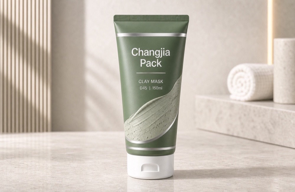 D45 150ml Green Clay Mask Offset Hot Silver Cosmetic Tube