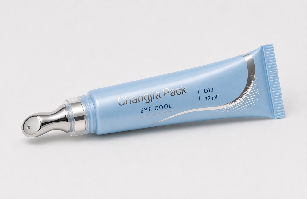 D19 12ml Blue Metal Cooling Tip Offset Hot Silver Eye Cream Tube