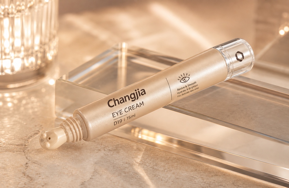 D19 15ml Champagne Massage Head Cap Top Mark Eye Cream Tube