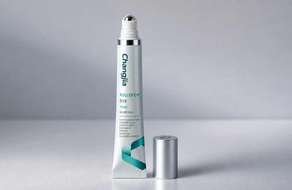 D19 15ml Roller Tip Silver Foil Eye Cream Tube