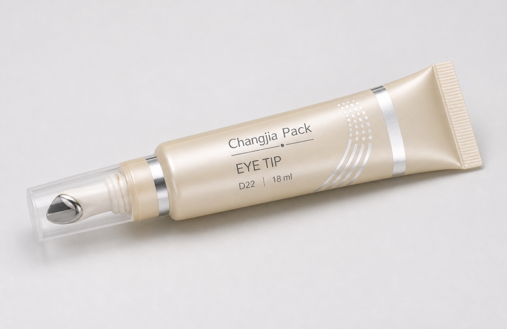 D22 18ml Champagne Slant Tip Offset Hot Silver Eye Cream Tube