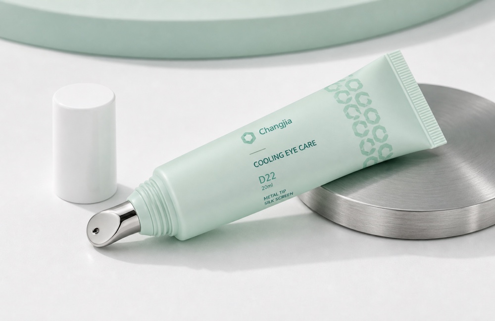 D22 20ml Mint Metal Cooling Tip Silk Screen Eye Cream Tube