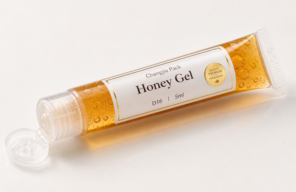 D16 5ml Clear Honey Gel Silk Screen Hot Gold Food & Nutraceutical Tube