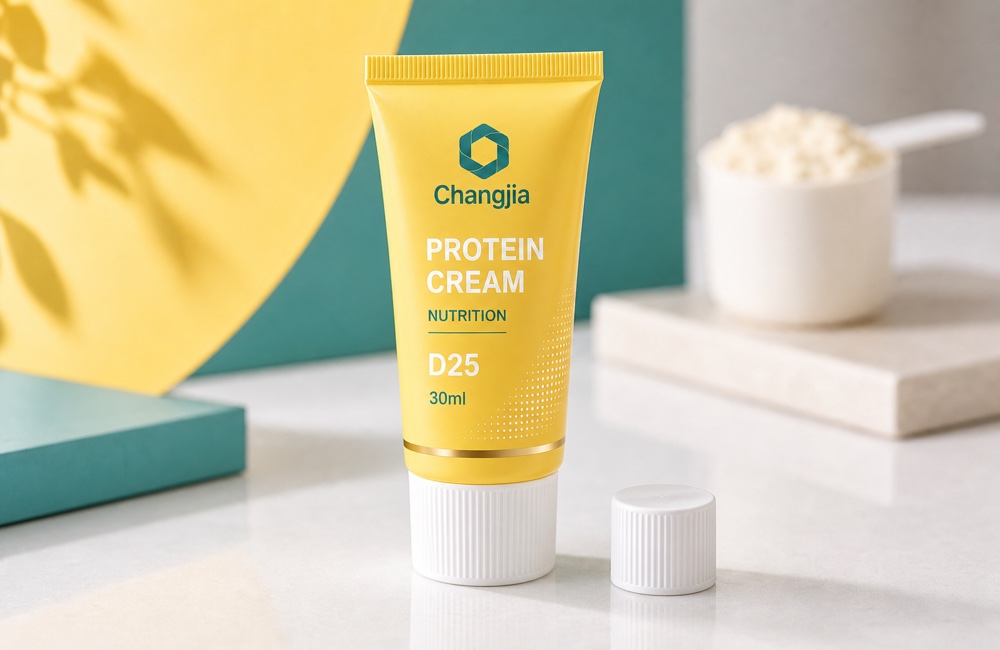 D25 30ml Protein Cream Yellow Screw Cap Silk Screen Hot Gold Food & Nutraceutical Tube