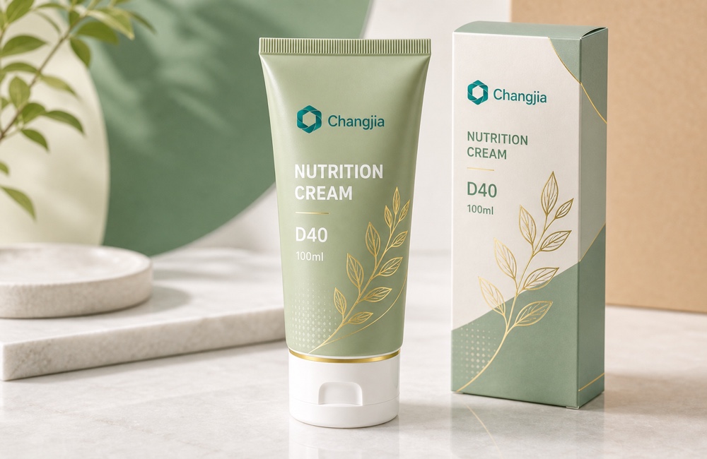 D40 100ml Nutrition Cream Green Oval Silk Screen Hot Gold Food & Nutraceutical Tube