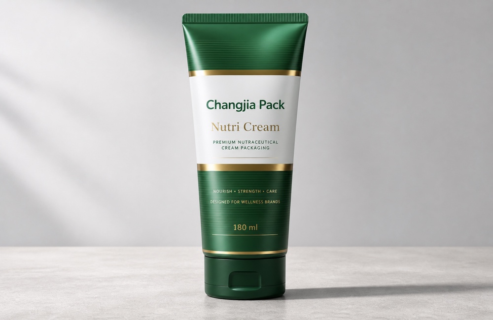 D45 180ml Green Oval Nutri Cream Silk Screen Hot Gold Food & Nutraceutical Tube