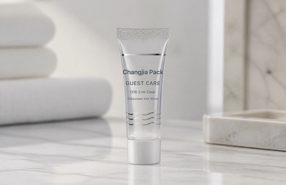 D16 3ml Clear Guest Care Silk Screen Hot Silver Hotel & Travel Tube