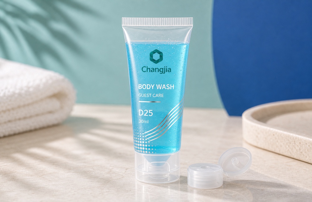 D25 30ml Body Wash Blue Clear Silk Screen Hot Silver Hotel & Travel Tube