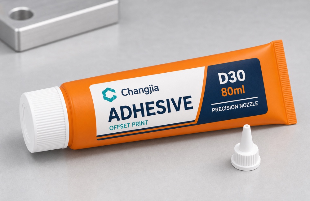 D30 80ml Orange Adhesive Nozzle Offset Industrial Tube