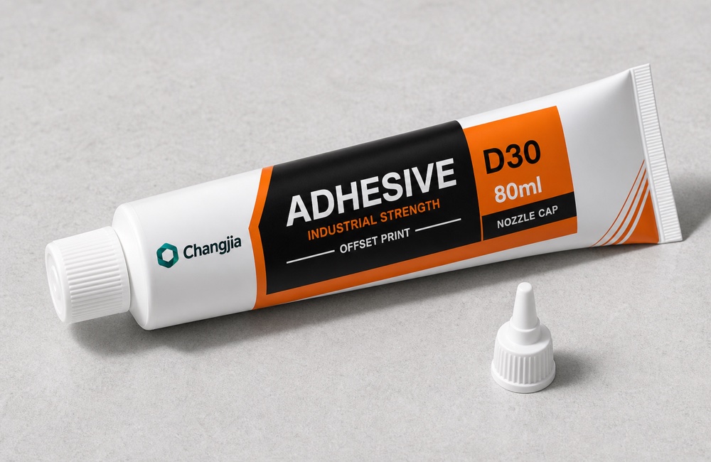D30 80ml Orange Adhesive Nozzle Offset Industrial Tube