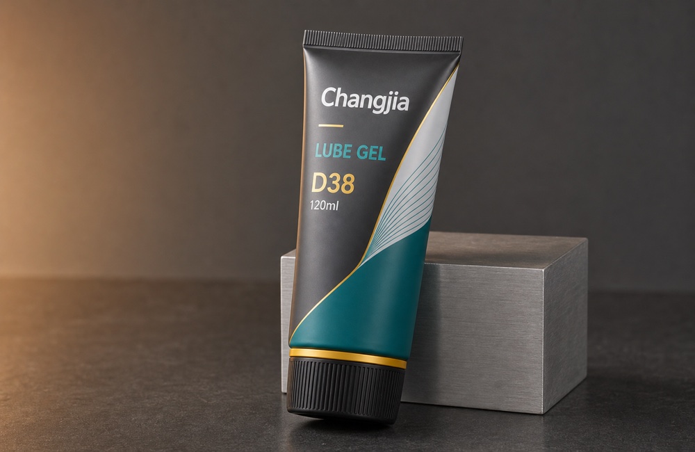 D38 120ml Charcoal Lube Gel Offset Hot Gold Industrial Tube