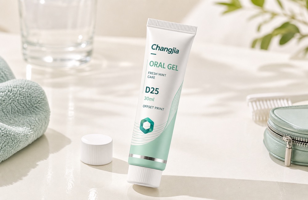 D25 30ml Travel Oral Gel Screw Cap Offset Personal Care Tube