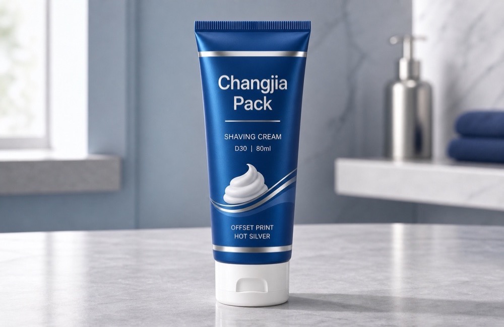 D30 80ml Blue Shaving Cream Offset Hot Silver Personal Care Tube