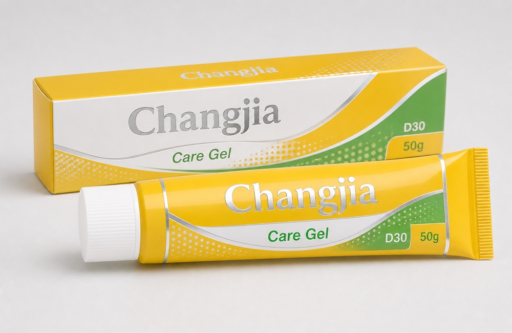 D30 50g Yellow Care Gel Carton Offset Hot Silver Pharmaceutical Tube