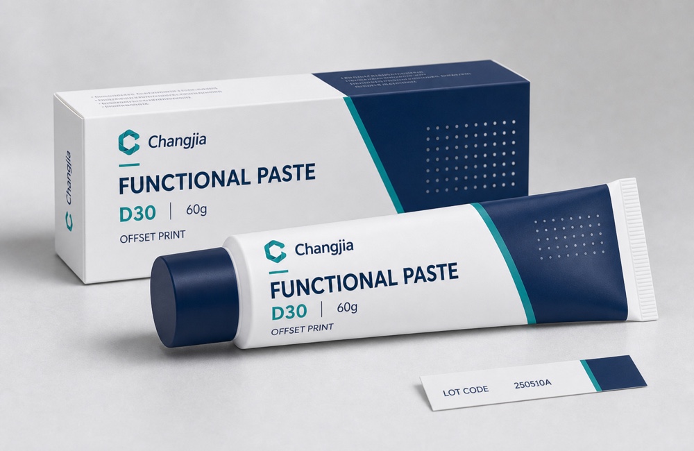 D30 60g Functional Paste Plain Cap Offset Pharmaceutical Tube